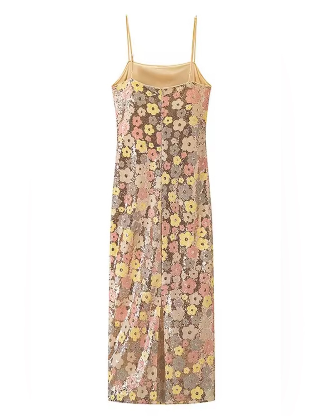 NEW $168 Sequin Floral Slip Dress - Picture 4 of 7